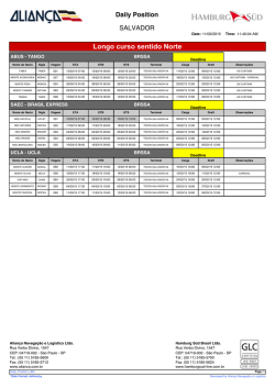 Longo curso sentido Norte - Hamburg S&uuml;d Liner Shipping