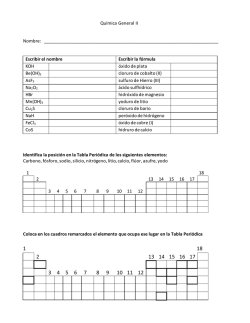 Qu&iacute;mica General II Nombre: Escribir el nombre E