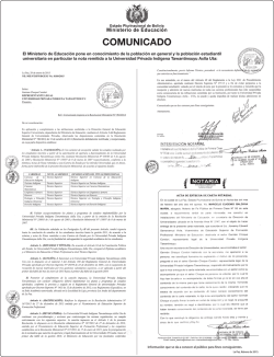 COMUNICADO - Ministerio de Educaci&oacute;n