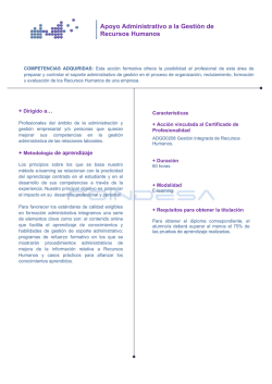 Apoyo Administrativo a la Gesti&oacute;n de Recursos Humanos