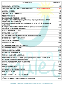 Tarifas - Dental Mulet