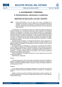 Disposici&oacute;n 1022 del BOE n&uacute;m. 30 de 2015