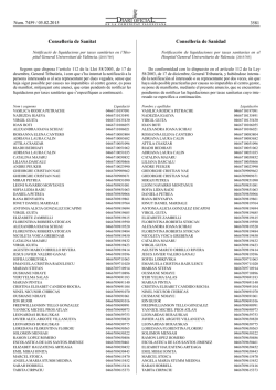 Conselleria de Sanitat Conseller&iacute;a de Sanidad