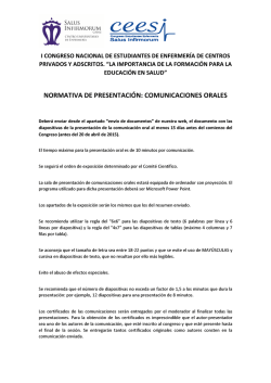 Normas para la presentaci&oacute;n de diapositivas