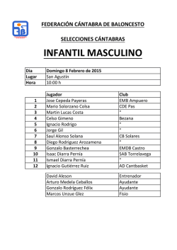 INFANTIL MASCULINO - Federaci&oacute;n C&aacute;ntabra de Baloncesto