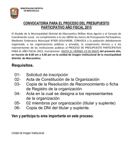 convocatoria presupuesto participativo a&ntilde;o 2015