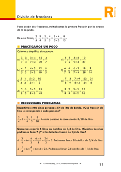 Divisi&oacute;n de fracciones