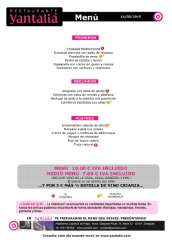 MEN&Uacute; DEL D&Iacute;A