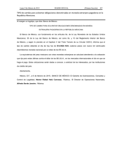 TIPO de cambio para solventar obligaciones denominadas en