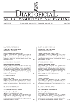 Any XXXVIII Divendres, 6 de febrer de 2015 / Viernes, 6 de febrero