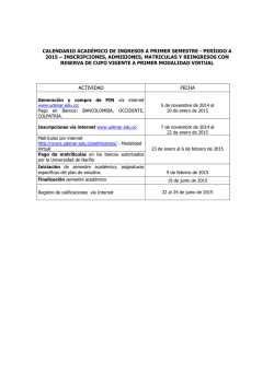 calendario - UNIVERSIDAD DE NARI&Ntilde;O
