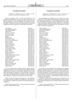 Conselleria de Sanitat Conseller&iacute;a de Sanidad