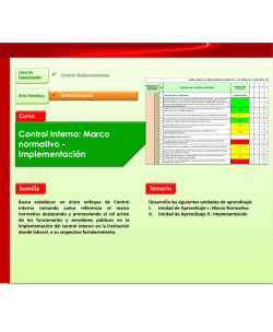 Control Interno: Marco normativo