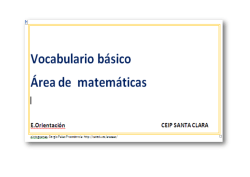 Vocabulario b&aacute;sico matem&aacute;ticas