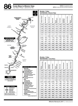 86 Costa Mesa to Mission Viejo via Alton Pkwy / Jeronimo Rd
