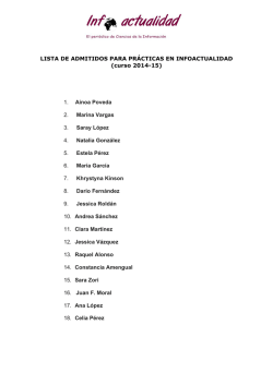 LISTA DE ADMITIDOS PARA PR&Aacute;CTICAS EN INFOACTUALIDAD