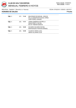 febrero 9 hoyos. horario