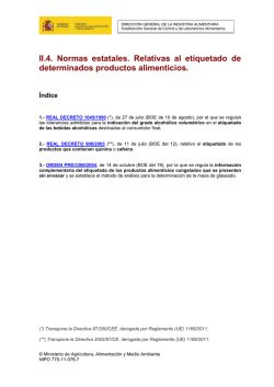 II.4 Relativas al etiquetado de determinados productos alimenticios.