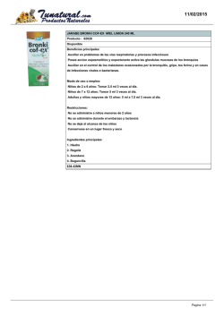 JARABE BRONKI COF-EX MIEL LIMON 240 ML Producto : 82928