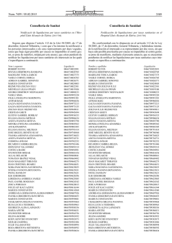 Conselleria de Sanitat Conseller&iacute;a de Sanidad