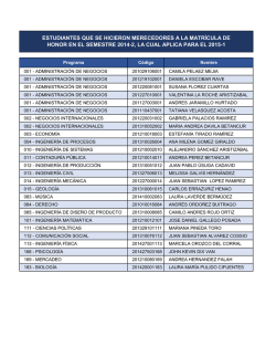 estudiantes que se hicieron merecedores a la matr&iacute;cula de honor en