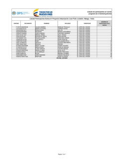 Listado Participantes Sorteo 01 Proyecto Urbanizaci&oacute;n Juan Felix