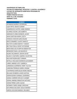Listado - Universidad de Pamplona