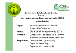 matriculas 2015-I - Facultad de Ciencias