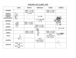 HORARIO DE CLUBES 2015