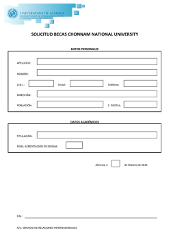SOLICITUD BECAS CHONNAM NATIONAL UNIVERSITY