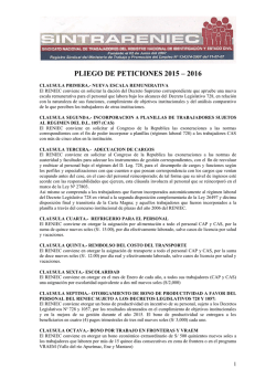 PLIEGO DE PETICIONES 2015 &ndash; 2016
