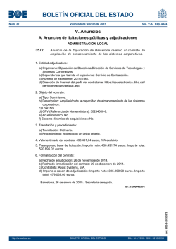 Anuncio de la Diputaci&oacute;n de Barcelona relativo al contrato
