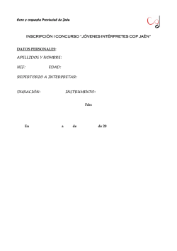 Inscripci&oacute;n al concurso - Coro y Orquesta Provincial de Ja&eacute;n