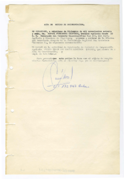 ACTA DE RETIRO DE DOCUMENTACION. EN COYAHIQUE, a v