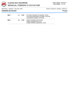 febrero 6 hoyos p&p. horario
