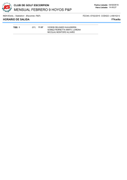 febrero 9 hoyos p&p. horario