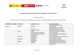 Lista provisional de entidades locales