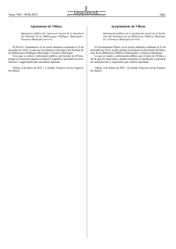 Informaci&oacute; p&uacute;blica de l`aprovaci&oacute; inicial de la dissoluci&oacute; del Patronat