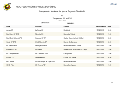 Horarios Campeonato Nacional de Liga de Segunda Divisi&oacute;n B