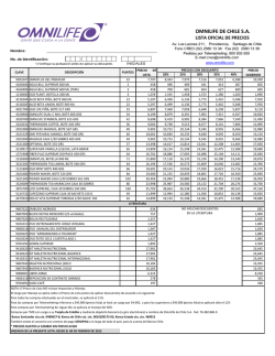 Lista de precios Nacional