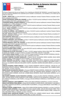 Posesiones Efectivas de Herencias Intestadas IQUIQUE