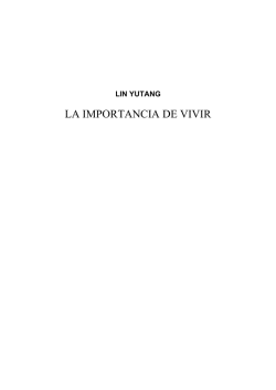 Lin Yutang - La Importancia De Vivir