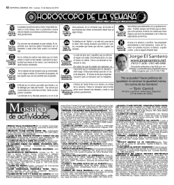 Hor&oacute;scopo - La Semana