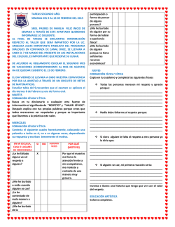 tareas segundo a&ntilde;o. semana del 9 al 13 de febrero del 2015 sres