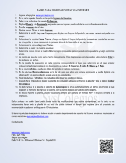 PASOS PARA INGRESAR NOTAS VIA INTERNET 1. Ingrese a la