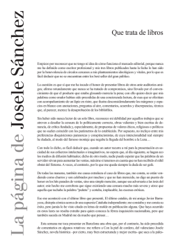 Que trata de libros - La p&aacute;gina de Josele S&aacute;nchez