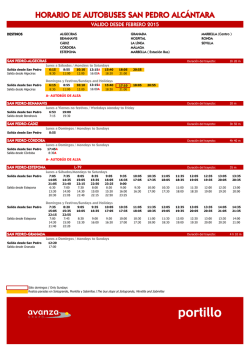 HORARIO DE AUTOBUSES SAN PEDRO ALC&Aacute;NTARA