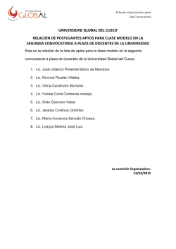 universidad global del cusco relaci&oacute;n de postulantes aptos para