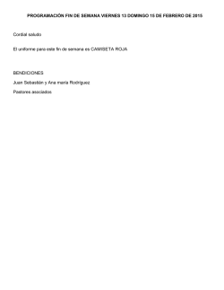 PROGRAMACI&Oacute;N FIN DE SEMANA VIERNES 13