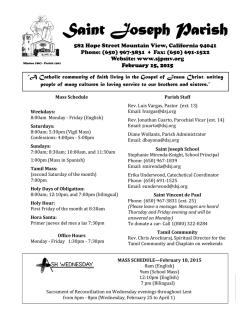 Read our bulletin - St. Joseph Parish
